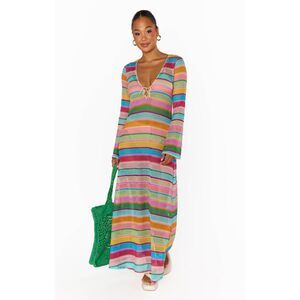 SHOW ME YOUR MUMU Striped Crochet‎ Coverup Sz Small